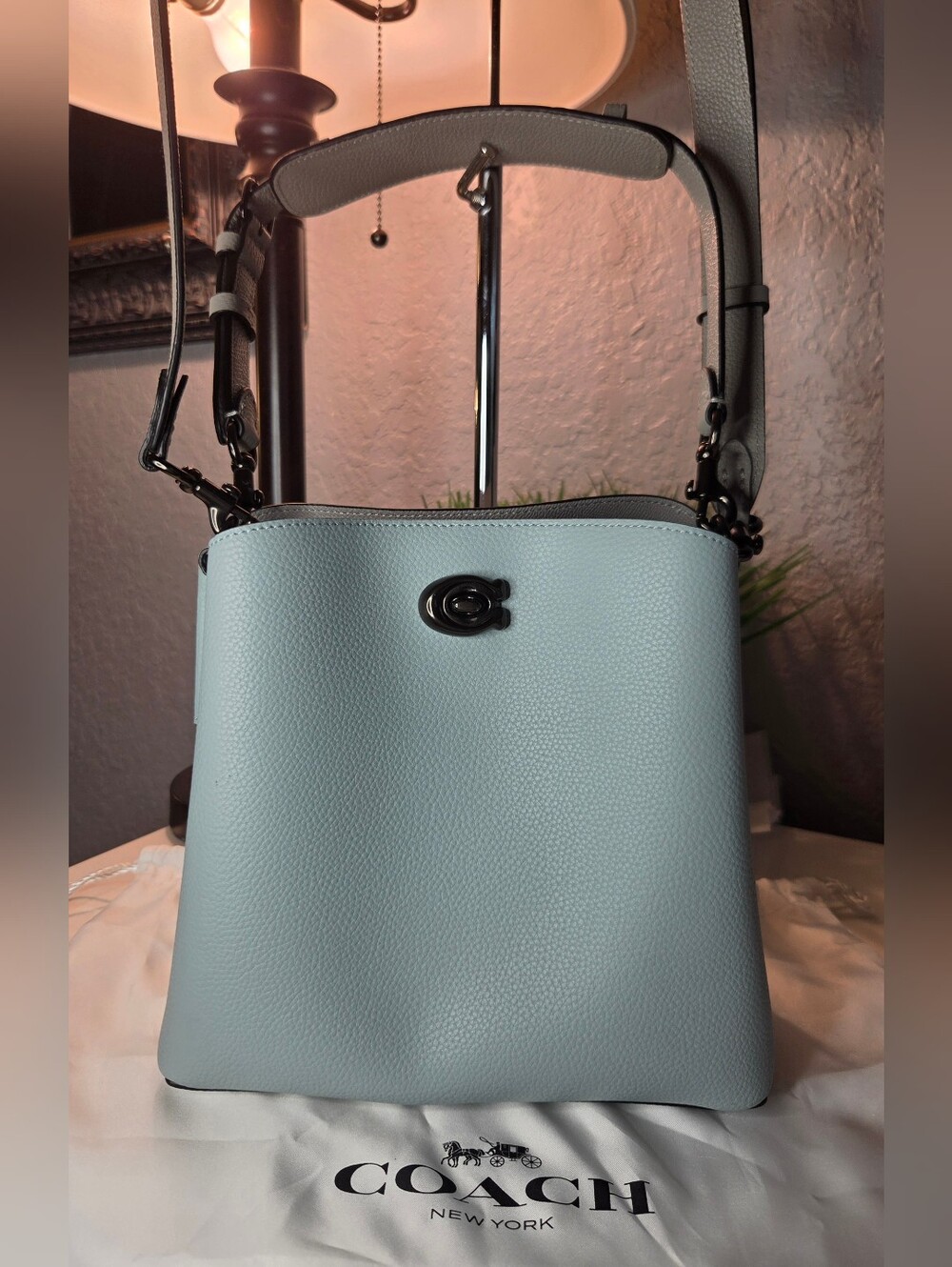 Coach Willow Bucket Bag C3766 Grey Blue Multi